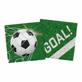 Papieren Servetten 33x33cm Voetbal - 20st.