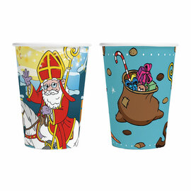 Papieren Bekers 210ml Sinterklaas - 8st.