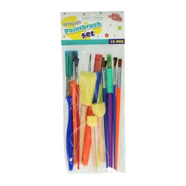 Set Penselen - 3 Foam Penselen 12 Nylon Penselen