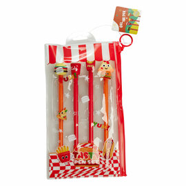 Set Gelpennen Fastfood in Etui, 4 stuks