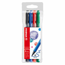 STABILO pointMax Fineliners - Ultramarijn, Zwart, Karmijnrood, Groen