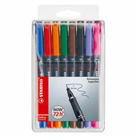 STABILO OHPen Superfijn Permanente Marker in Etui - 8dlg.