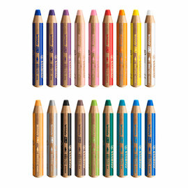 STABILO woody 3in1 Multitalent Potloden - 18dlg. met Puntenslijper en Penseel