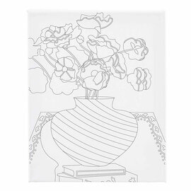 Schildercanvas met Print Boeket in Vaas - 24x30cm