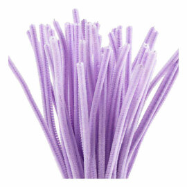 Chenille 6mm x 30cm Paars - 50st.