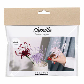 Mini Hobbyset Lelie Bloemen van Chenilledraad Lichtroze