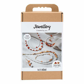 Hobbyset Sieraden Beige Burnt Orange Wit Parelmoer