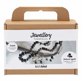 Mini Hobbyset Sieraden Halsketting en Oorbellen Zwart en Wit