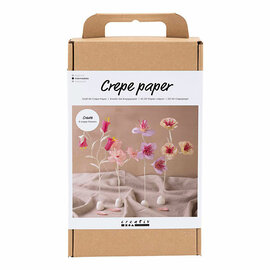 Hobbyset Crepepapier Bloem Pastelkleuren