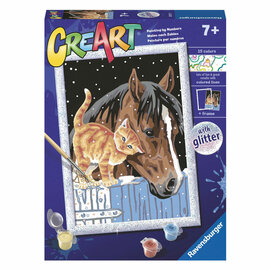 Ravensburger CreArt Schilderen op Nummer - Vrienden in de Stal