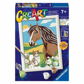 Ravensburger CreArt Schilderen op Nummer - Paard en Poesje