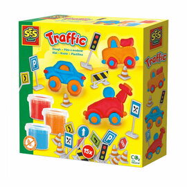 SES Klei Verkeer - 3 Kleipotjes