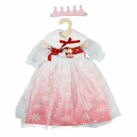 Poppenjurk Winterprinses Lumi met Kroon en Cape - Maat 28-35 cm