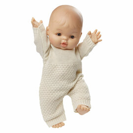 Meisjes Babypop met Gebreide Romper - 34cm
