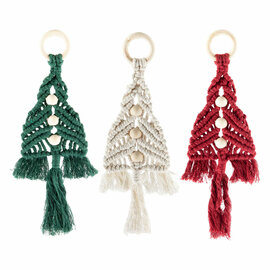 Set Macrame Hangers Kerstbomen - 3st.
