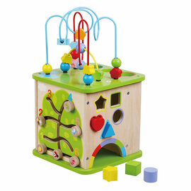 Activiteitenkubus met Kralenspiraal - 25x25x45cm