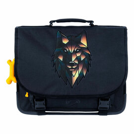 Stones and Bones Wolf Navy Cedar Schooltas