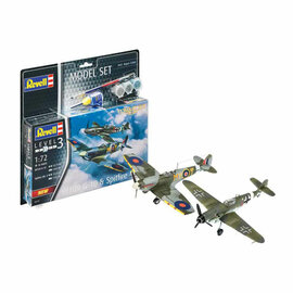Revell Modelbouwpakket - Combat Set Bf109G-10 & Spitfire Mk.V 1:72 - 76dlg. - Incl. Aqua Color Basiskleuren Verf