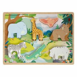 Houten 3D Puzzel Jungle - 7st.