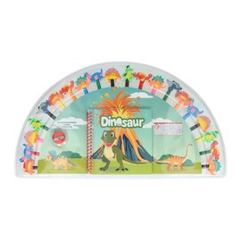 Set van 20 Kleurpotloden met Gum, Puntenslijper, Boekje - Dinosaurus