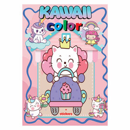 Kawaii Color + Stickers Kleurboek