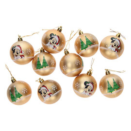 Kinder Kerstballen Mickey Goud, 10x6cm