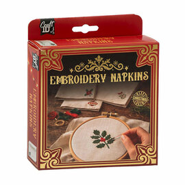 Servetten Borduurset Kerstmis 40x40cm - 6dlg.